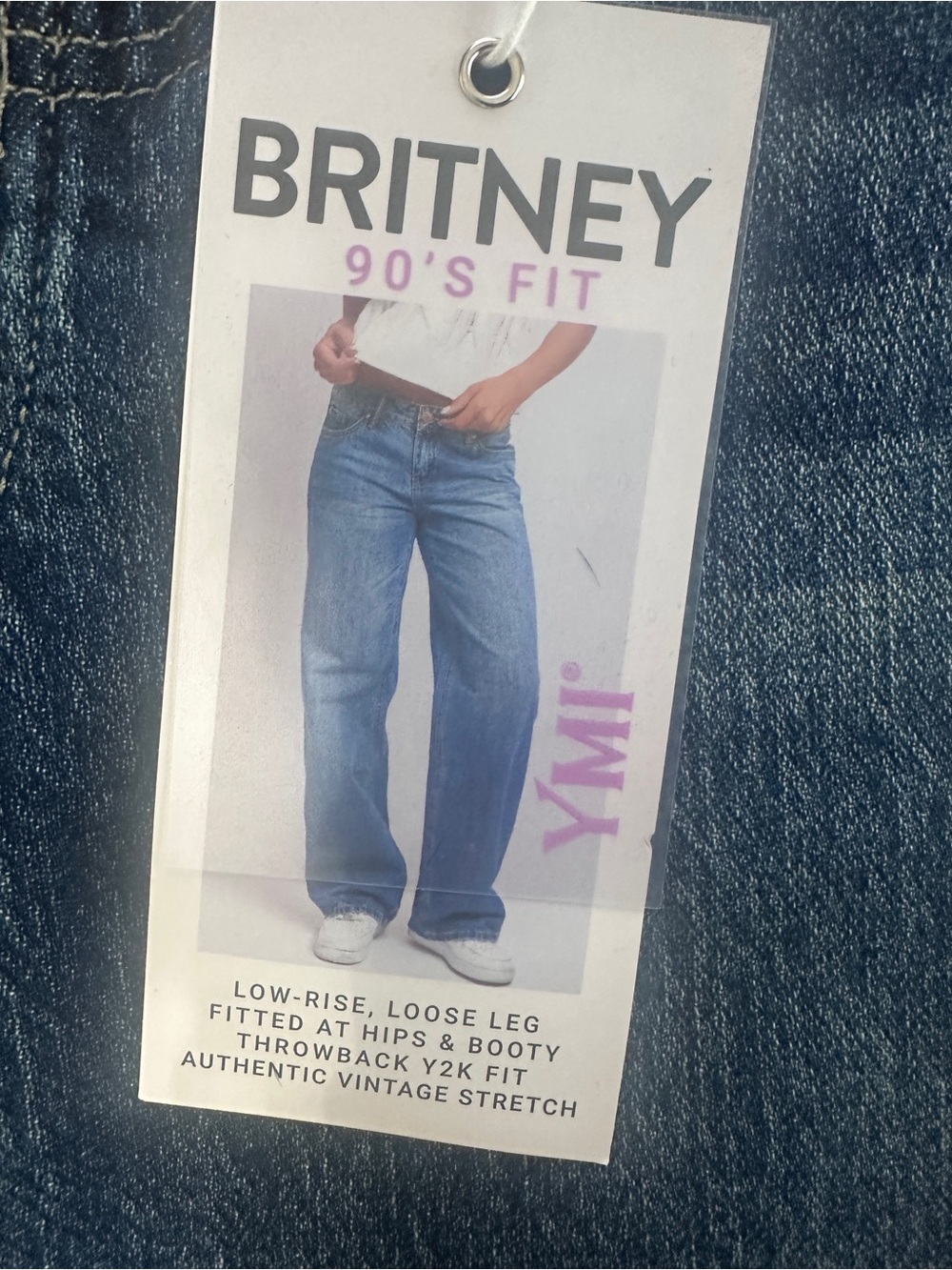YMI Britney Boyfriend Jeans in Dark Blue Wash - Picture 2 of 8